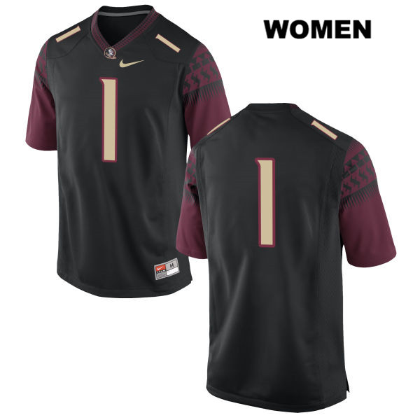 Women's NCAA Nike Florida State Seminoles #1 Levonta Taylor College No Name Black Stitched Authentic Football Jersey RGS7169DR